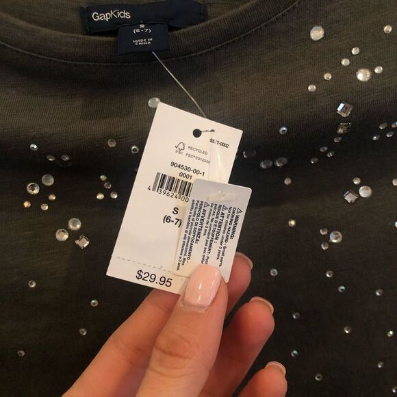 Grey rhinestone long sleeve shirt - Picture 3 of 3